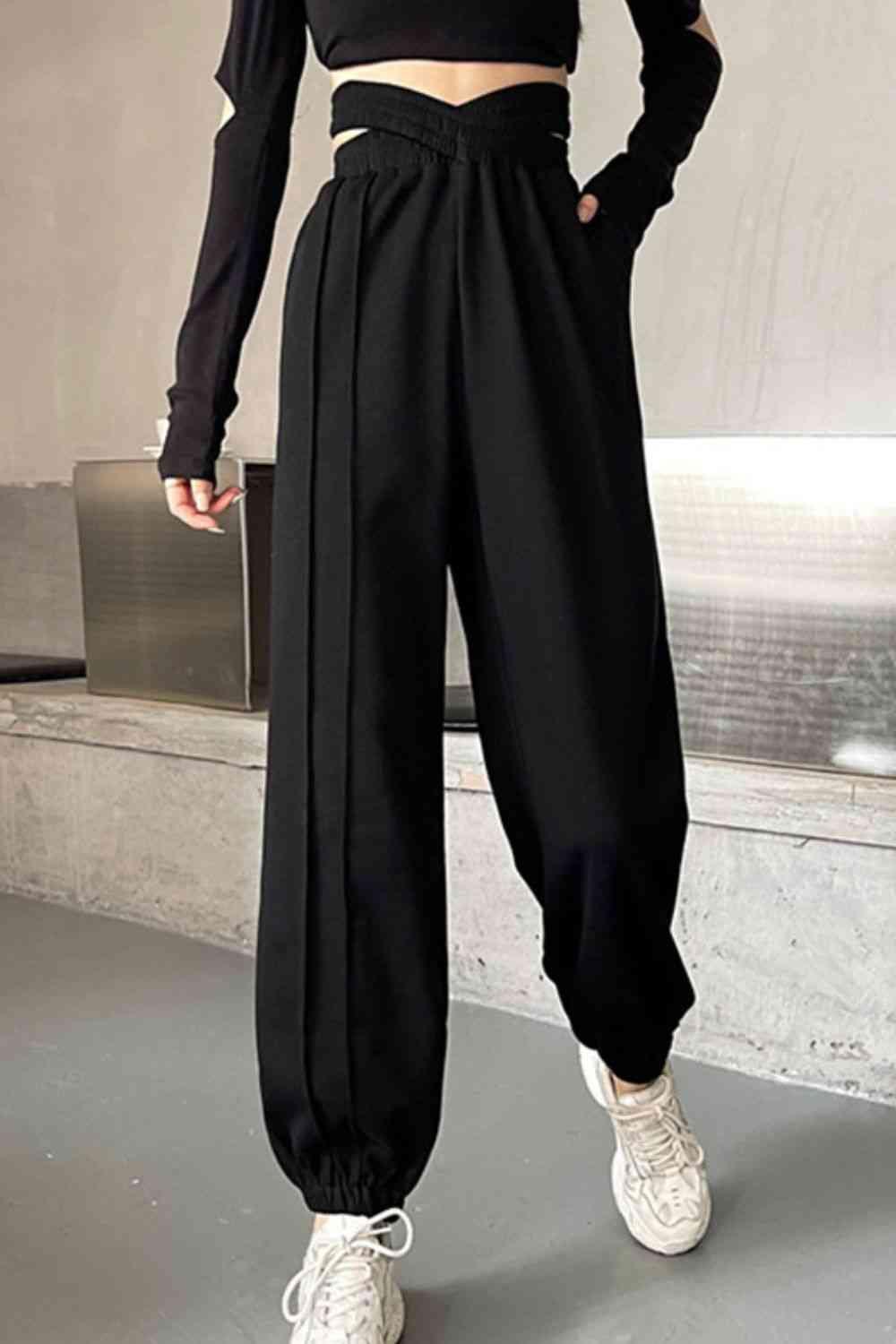 Crisscross Long Sweatpants -- 