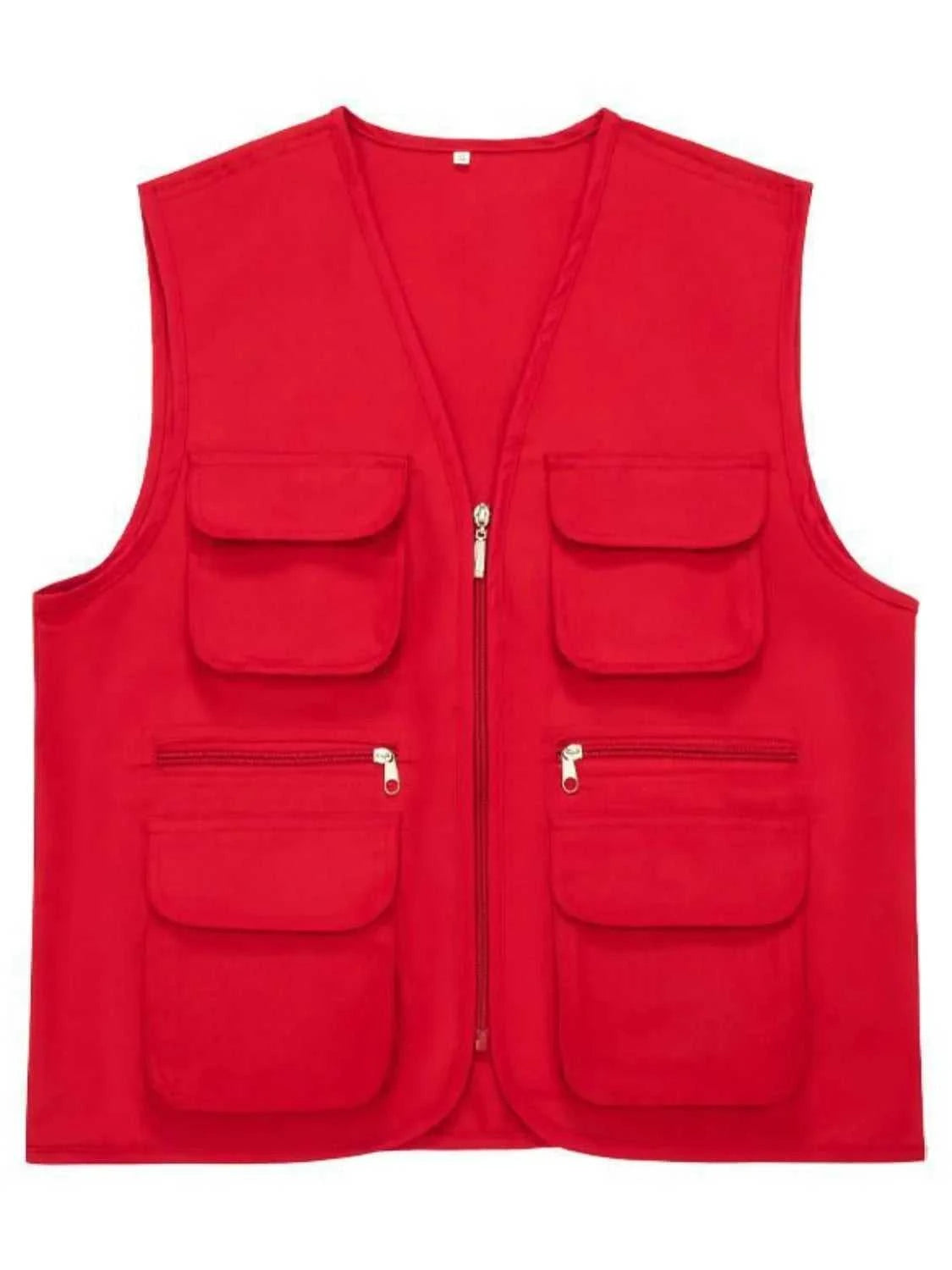Men's Plus Size Pocketed Zip Up Vest