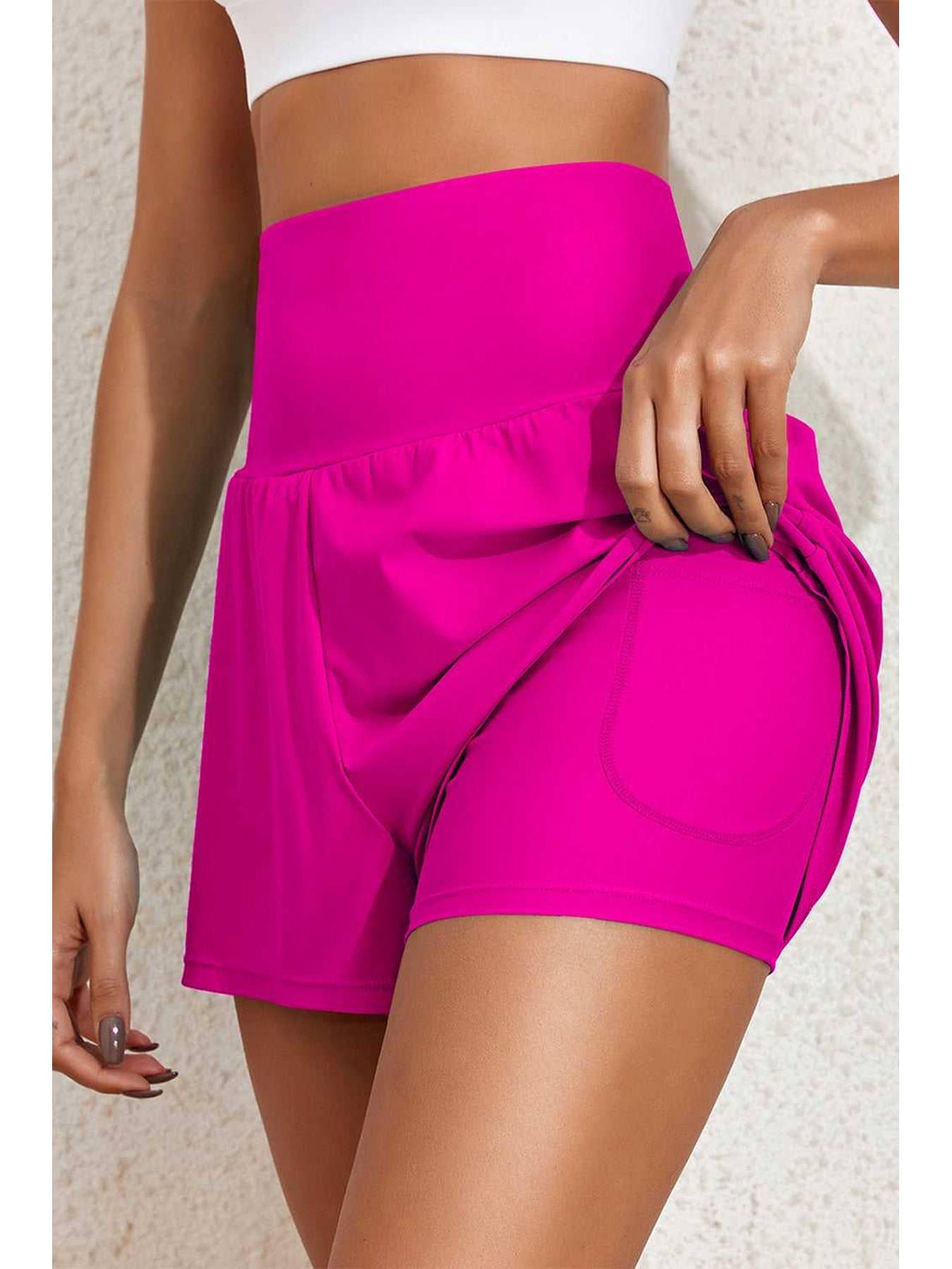 Pocketed High Waist Swim Shorts -- 