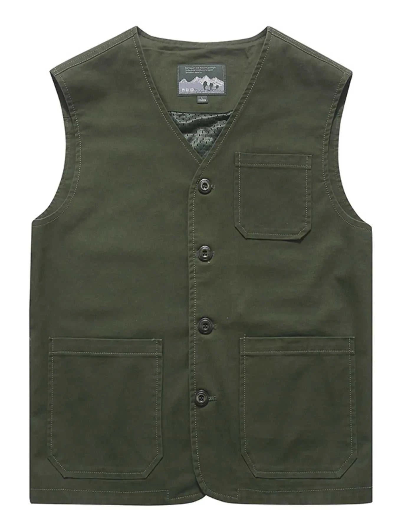 Men's Plus Size Button Up Vest