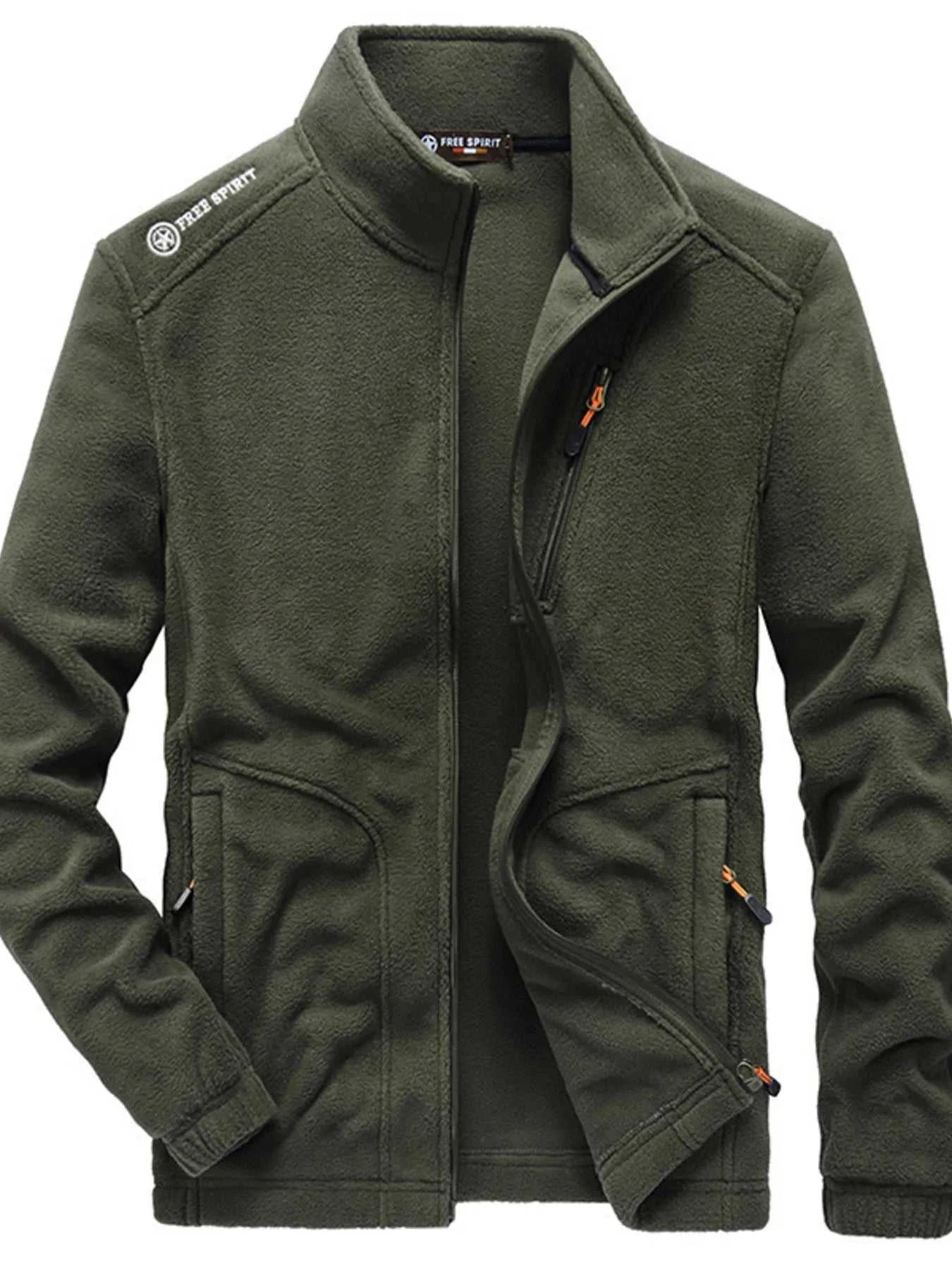 Men's Plus Size Zip Up Tactical Jacket with Pockets