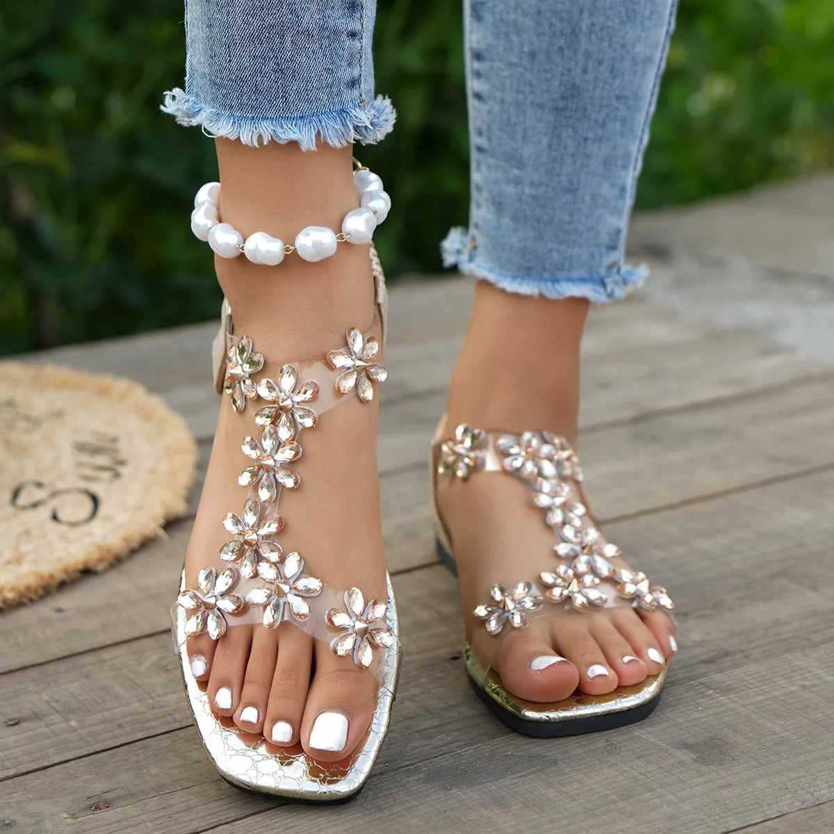 Open Toe Flats Sandals