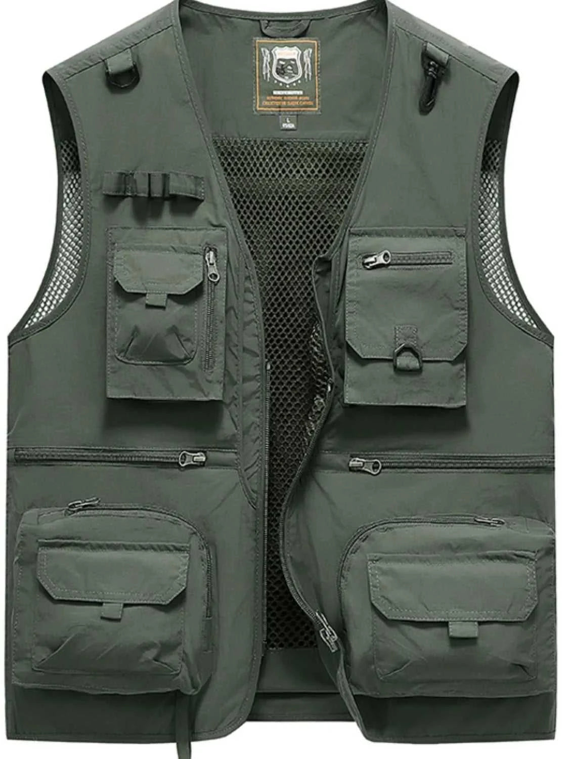 Men's Full Size Zip Up Vest with Pockets Plus Size