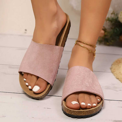 Suede Open Toe Platform Sandals