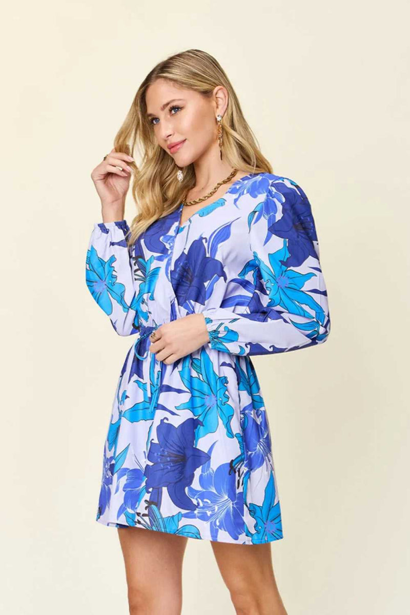 Double Take Full Size Floral Long Sleeve Romper with Pockets - Hopeford Streams