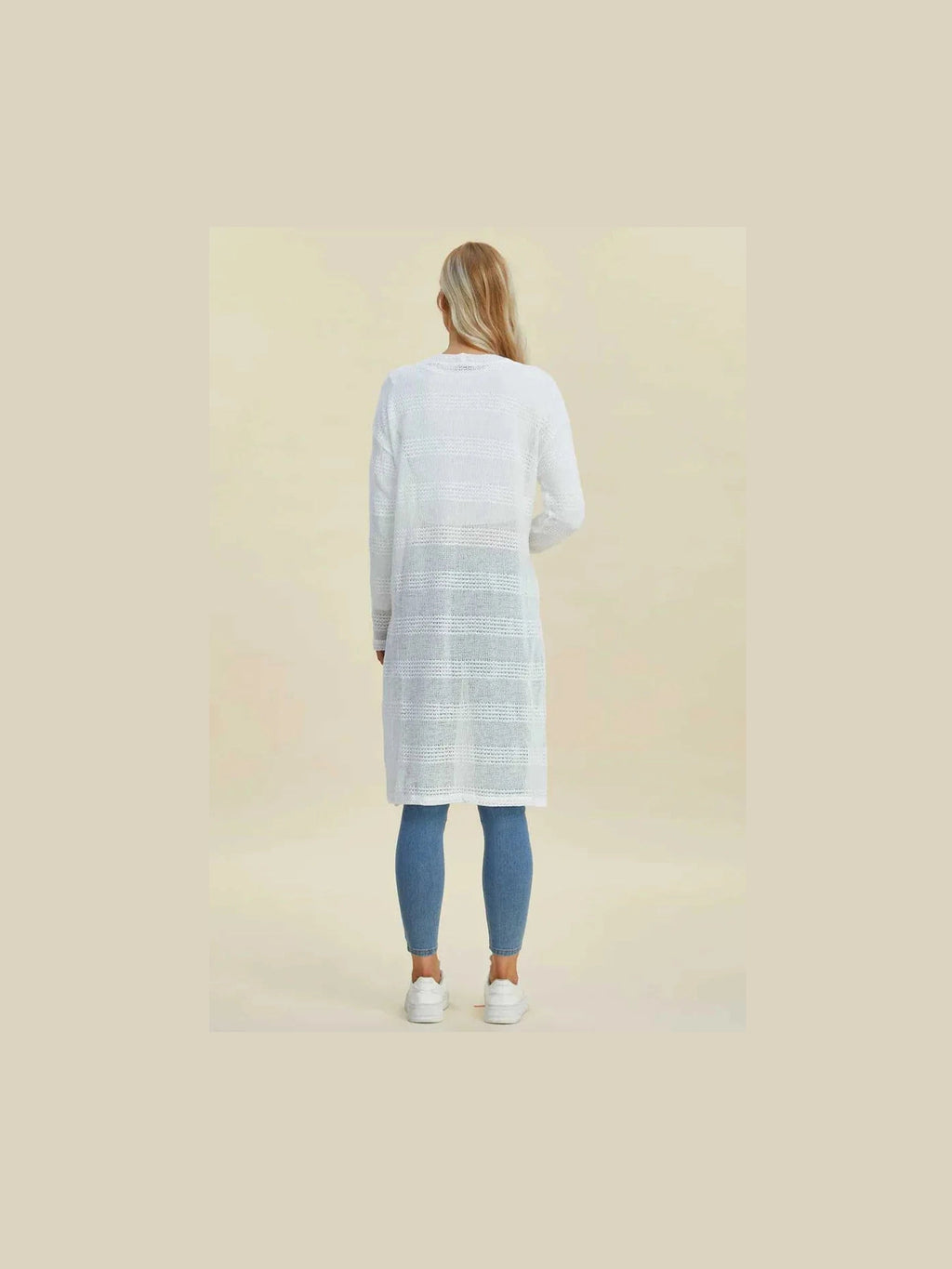 Double Take Full Size Open Front Longline Cardigan -- 