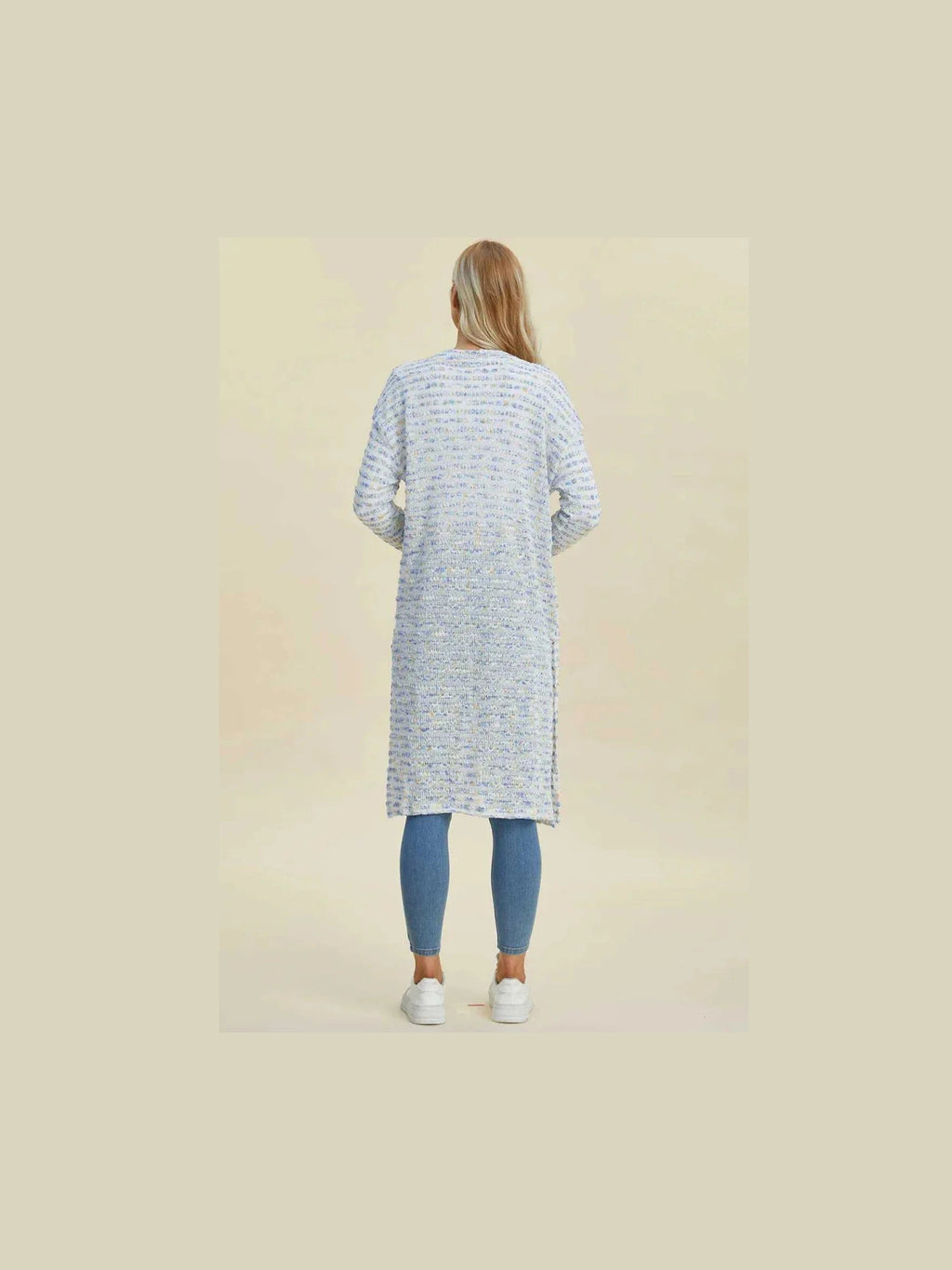 Double Take Full Size Open Front Longline Cardigan -- 
