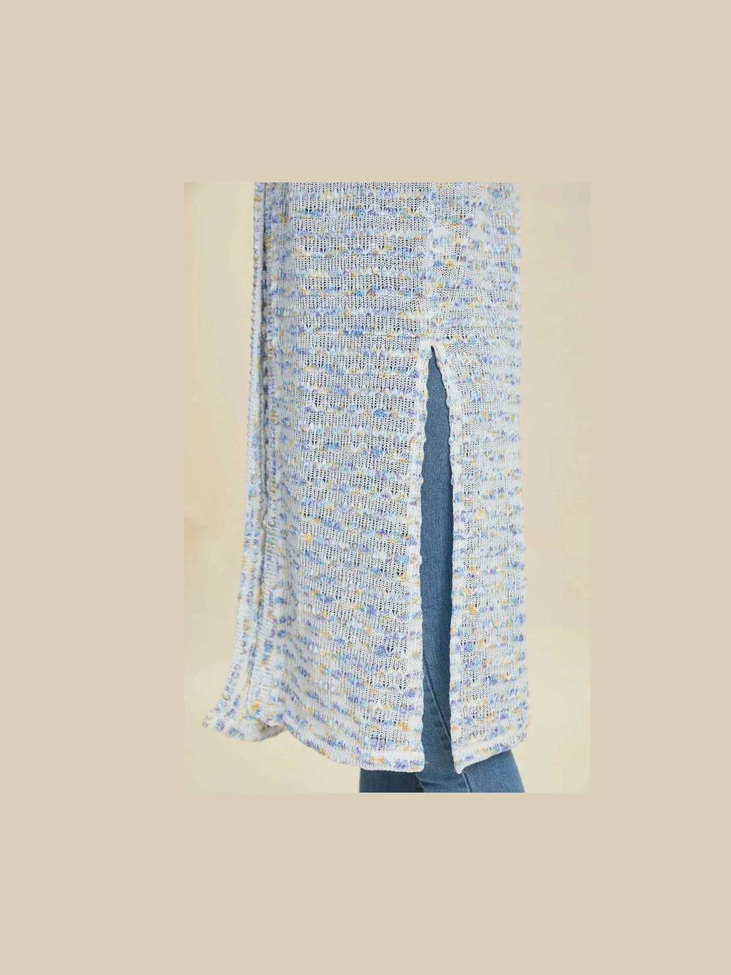 Double Take Full Size Open Front Longline Cardigan -- 