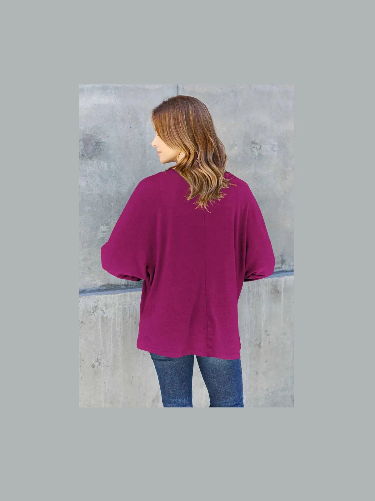 Double Take Full Size Round Neck Long Sleeve T-Shirt -- 