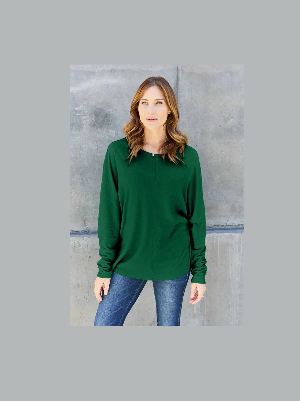 Double Take Full Size Round Neck Long Sleeve T-Shirt -- 