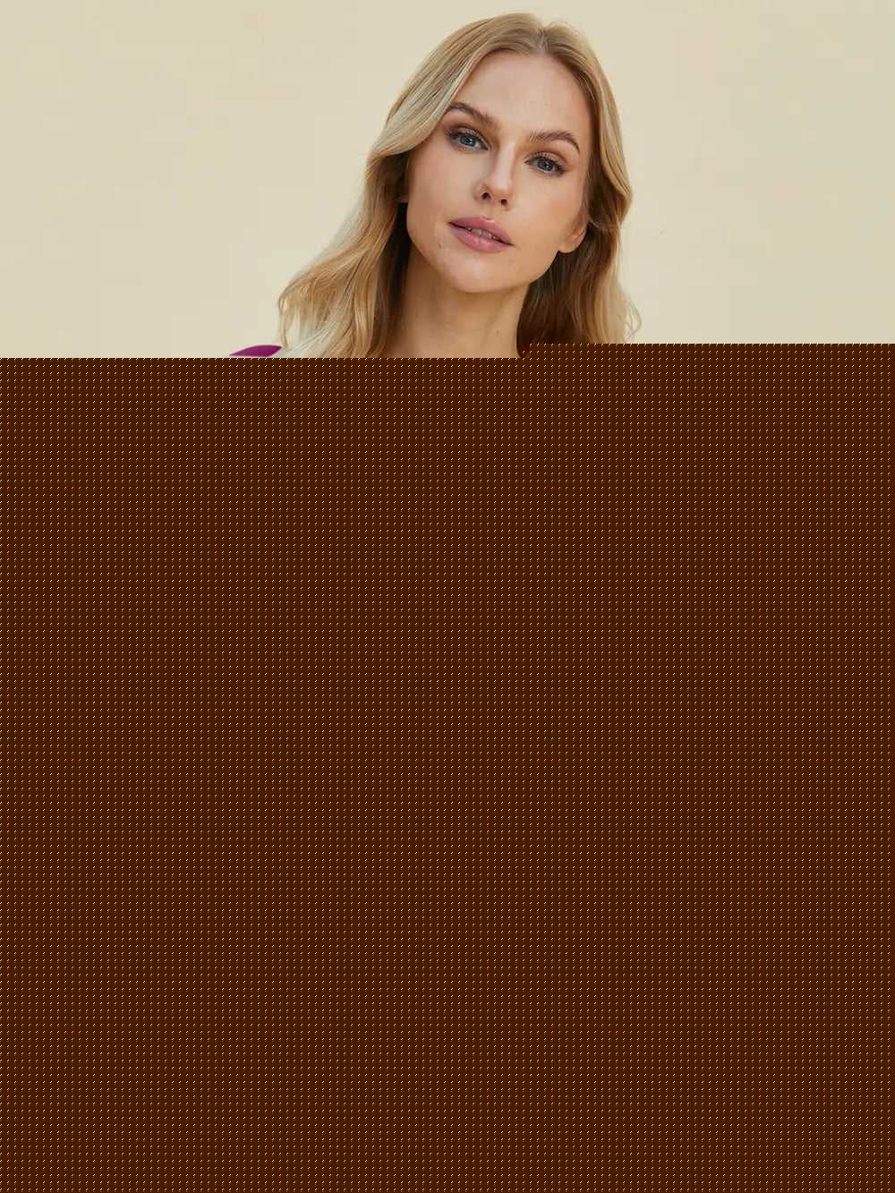 Double Take Full Size Notched Cap Sleeve Knit Top -- 