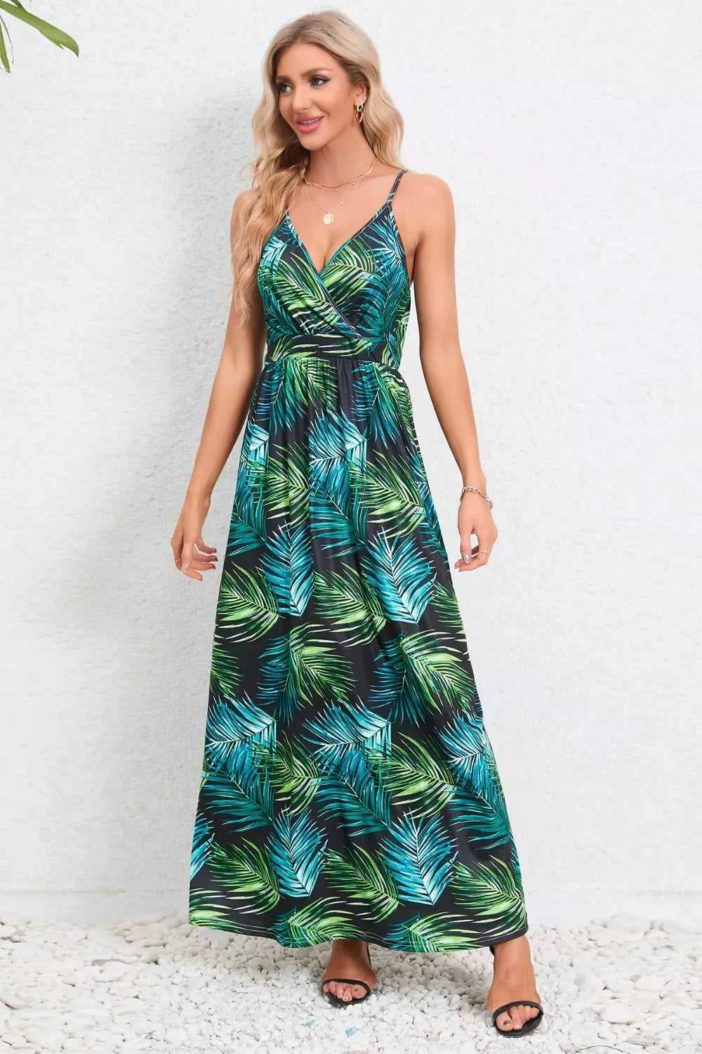 Printed Surplice Maxi Cami Dress - product_type from hopeford-streams.myshopify.com