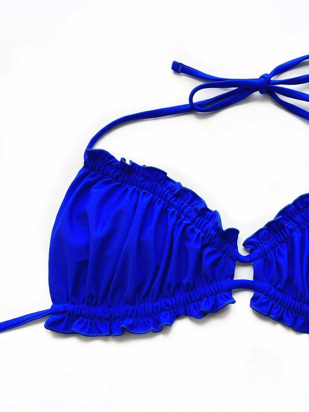 Frill Trill Halter Neck Bikini Set -- 