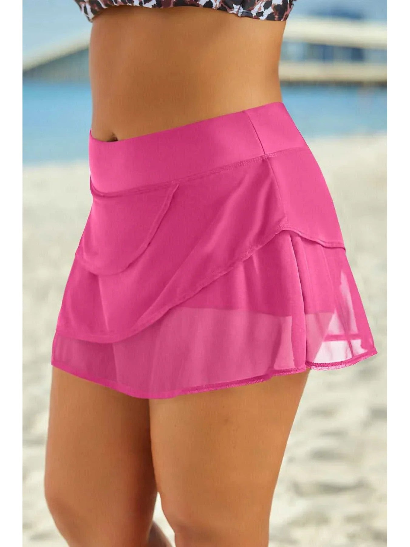 Full Size Layered Swim Skirt -- 