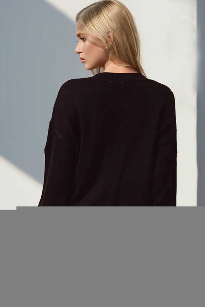 Double Take Full Size Pumpkin Button Up Long Sleeve Cardigan