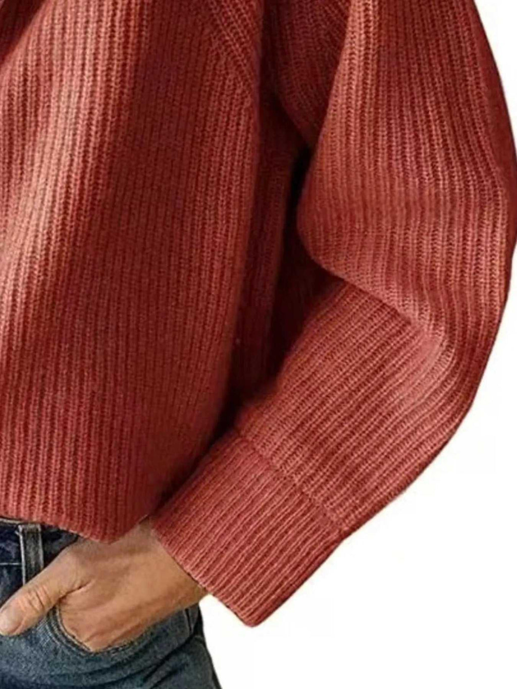 Half-Zip Long Sleeve Sweater -- 