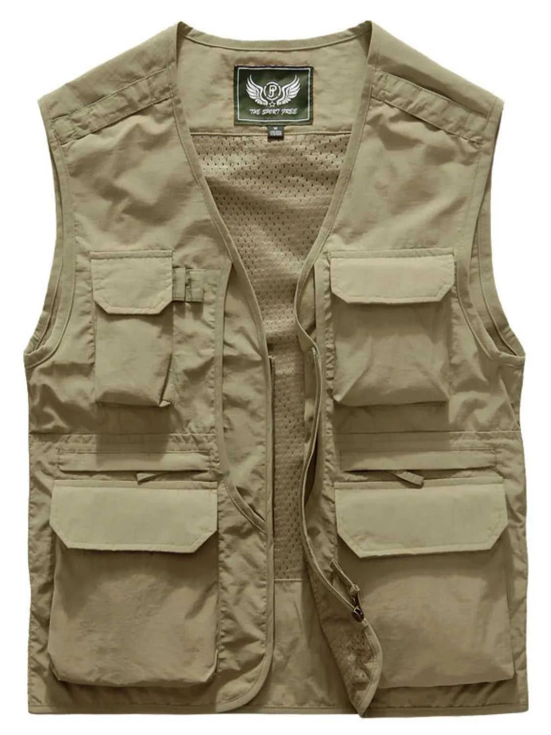 Men's Plus Size Zip Up V-Neck Vest