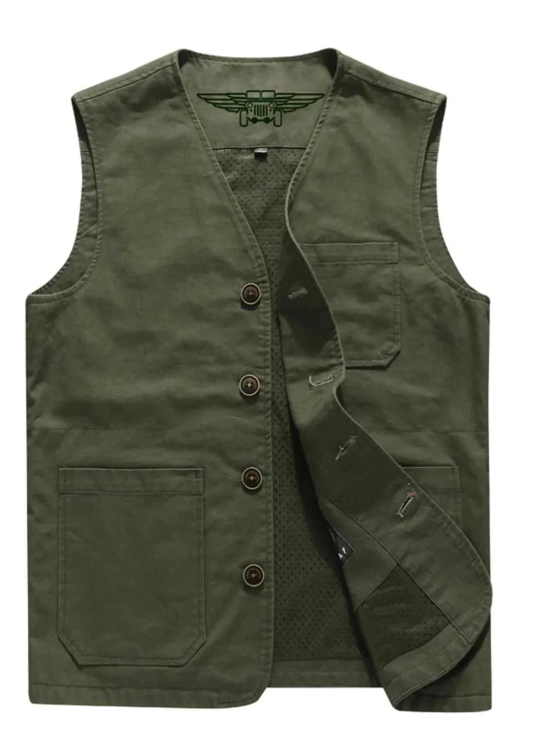 Men's Plus Size Button Up Vest