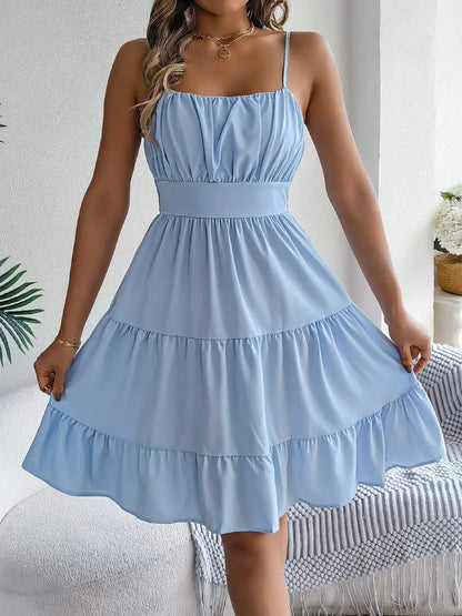 Smocked Back Tiered Cami Dress