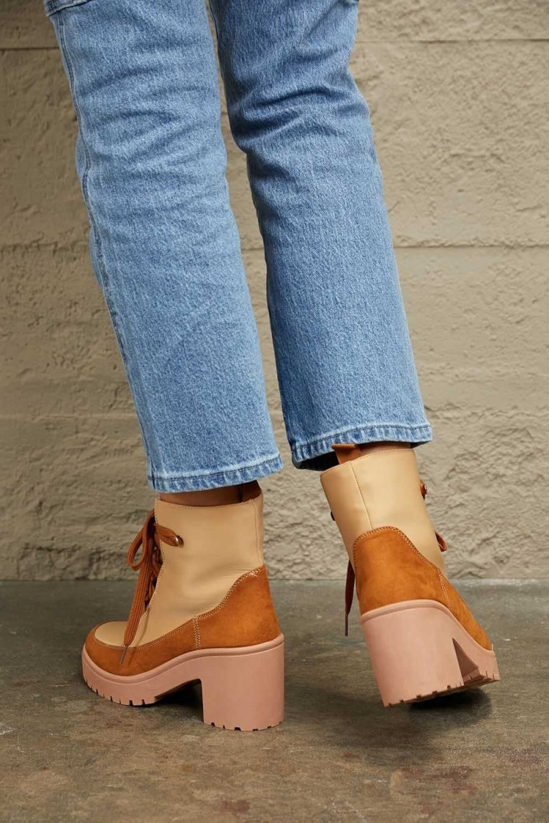 East Lion Corp Lace Up Lug Booties - Hopeford Streams