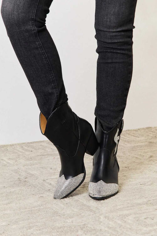 East Lion Corp Rhinestone Pointed Boots - Hopeford Streams