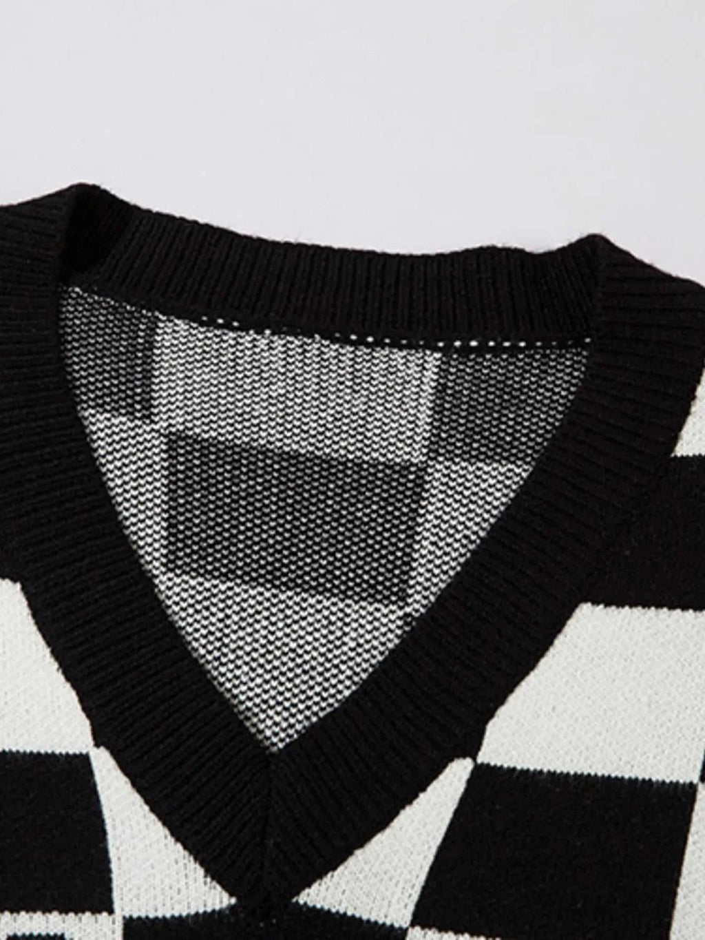 Men's Checkered Heart Pattern Sweater Vest