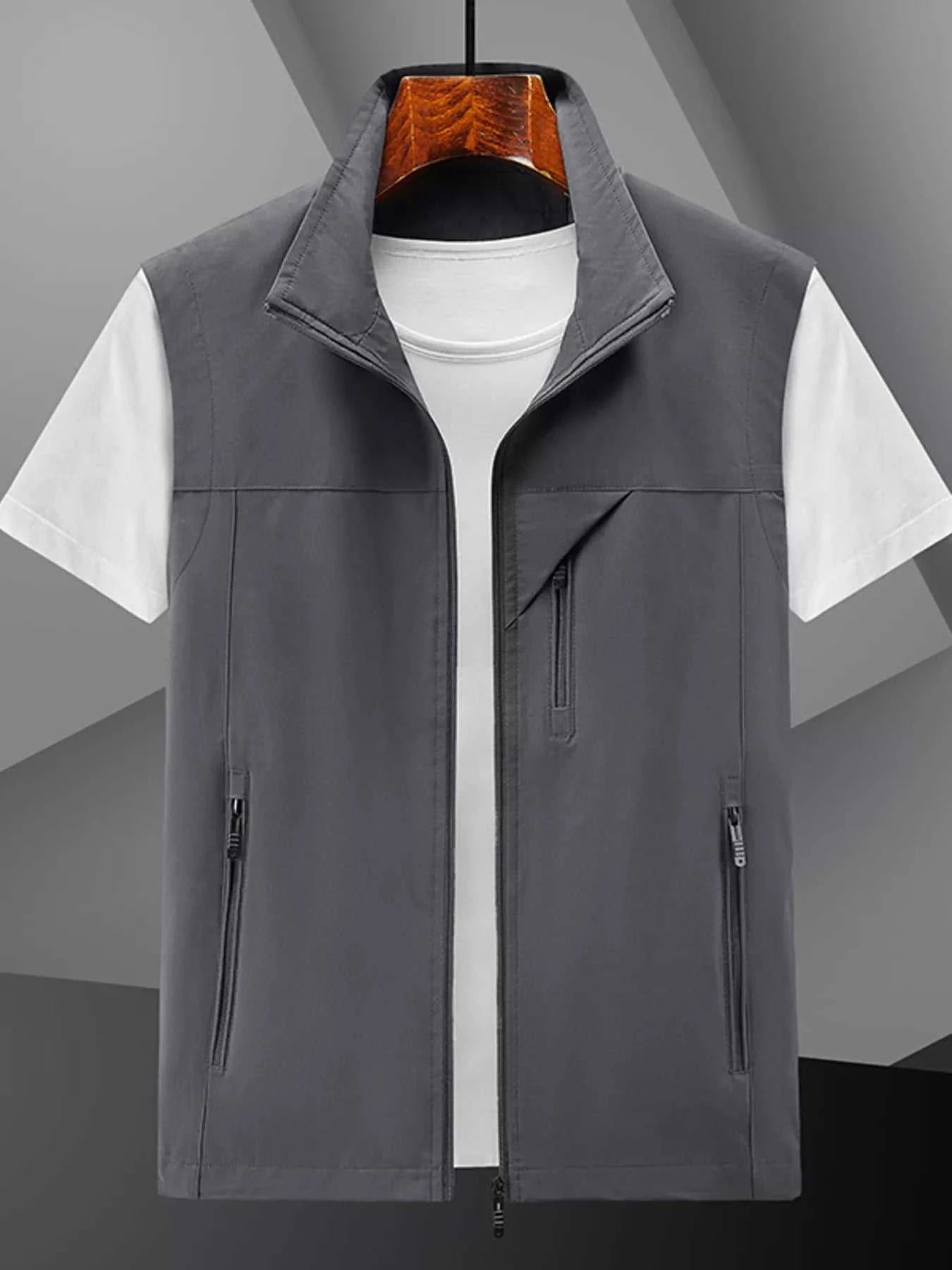 Men's Plus Size Casual Lightweight Zip-Up Vest