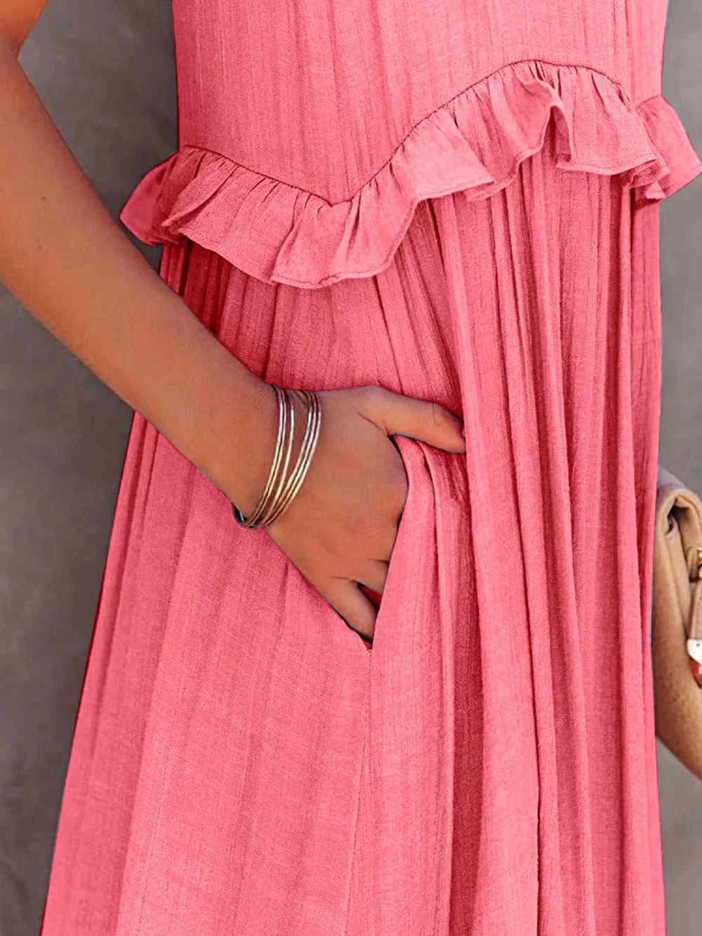 Ruffled Sleeveless Tiered Maxi Dress with Pockets - product_type from hopeford-streams.myshopify.com