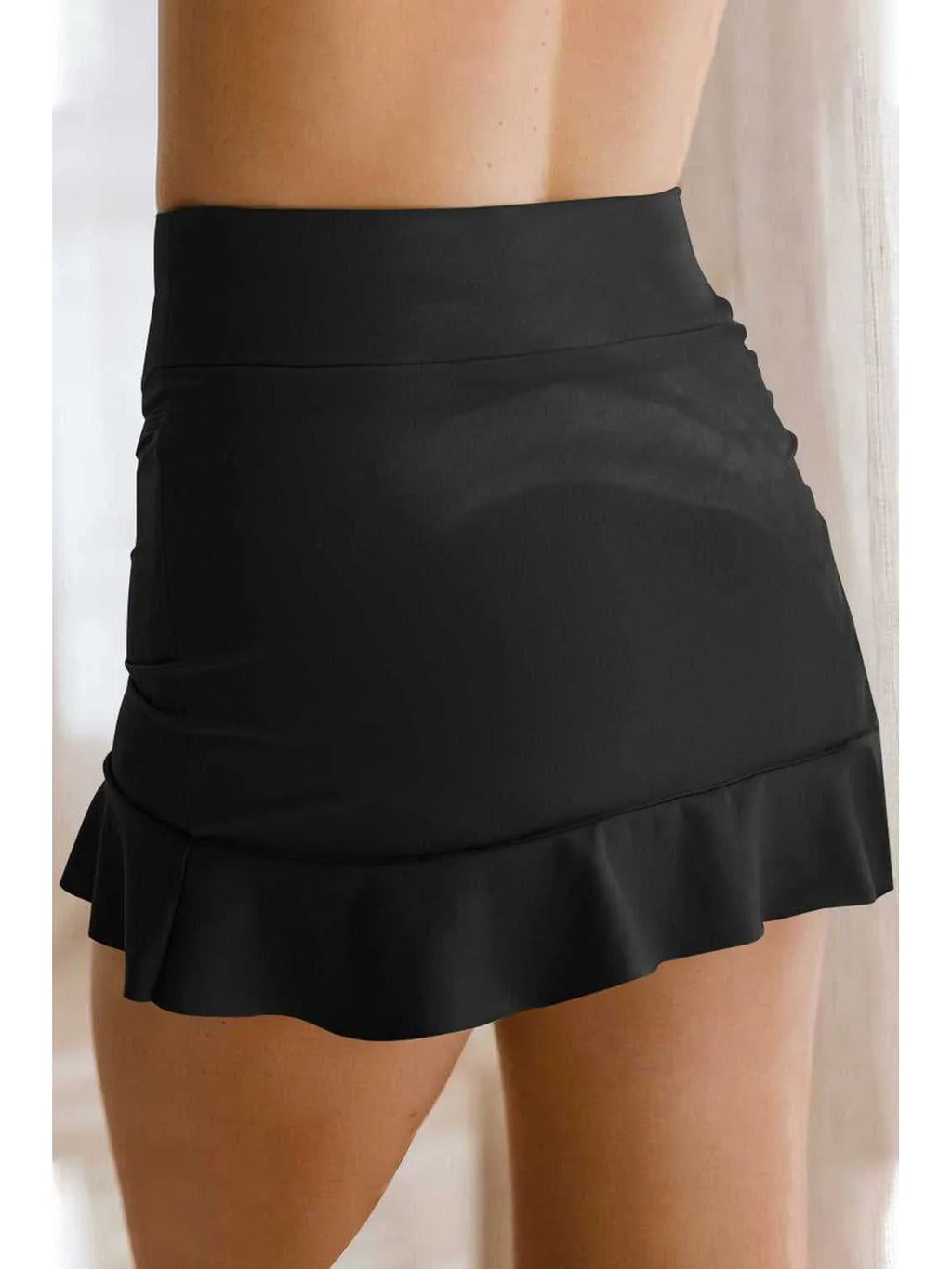 Ruffle Hem Swim Skort -- 