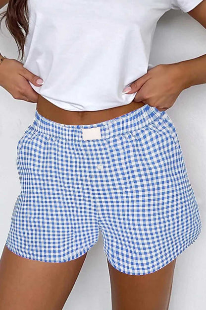 Plaid Gingham High Waist Shorts