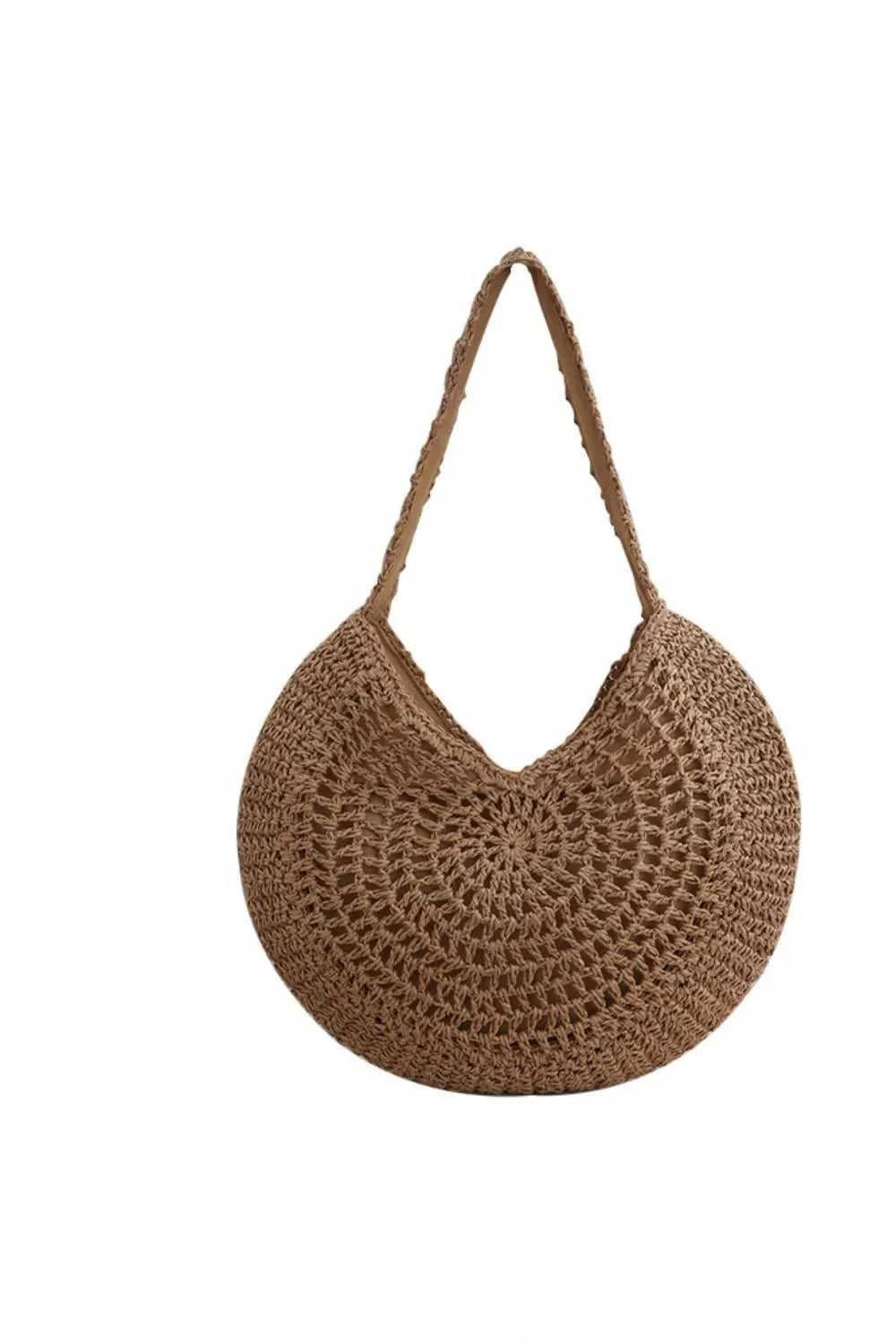 Round Woven Shoulder Bag