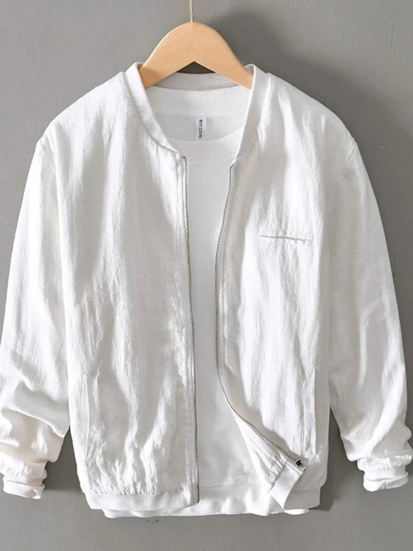 Men's Plus Size Zip Up Long Sleeve Jacket