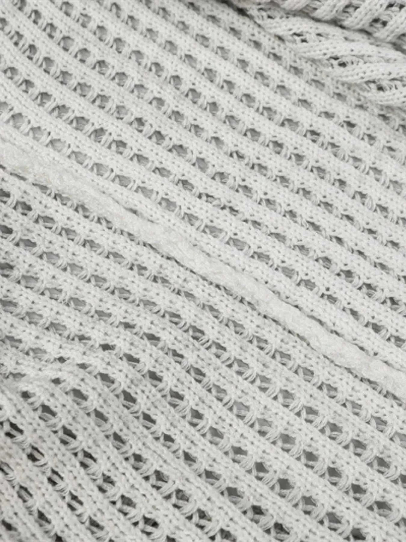 Men's Distressed Knit Vest with Frayed Edges