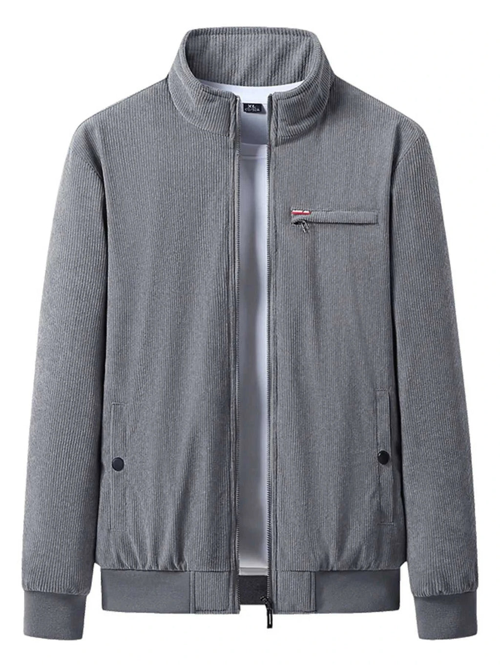 Men's Plus Size Full-Zip Bomber Corduroy Jacket with Sherpa Lining
