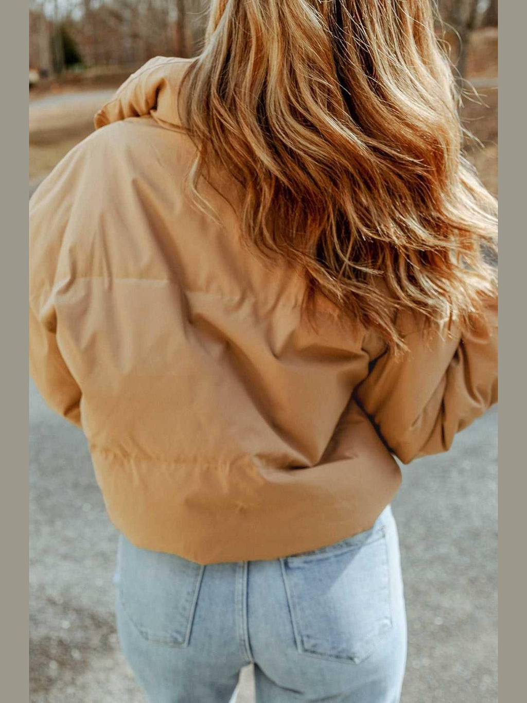 Zip Up Collared Neck Coat with Pockets -- 