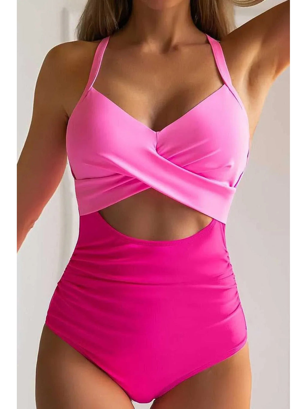 Tied Crisscross Cutout One-Piece Swimwear -- 