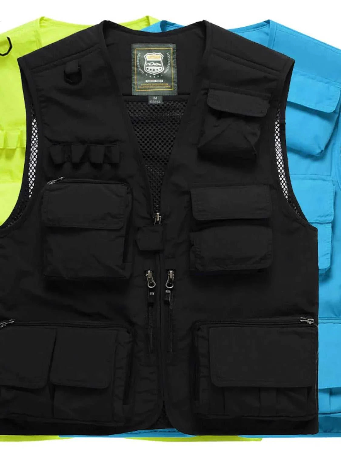 Men's Full Size Mesh Zip Up Vest Plus Size