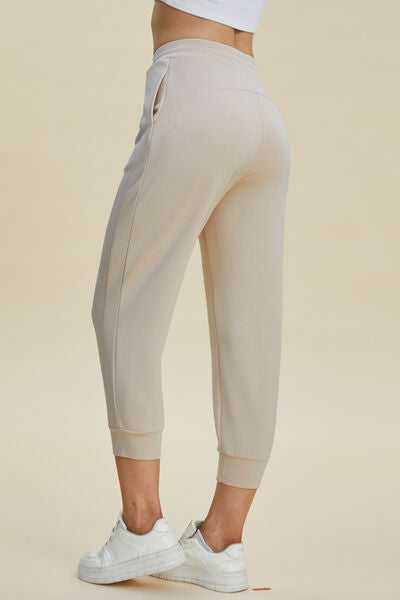 Basic Bae Full Size Air Scuba Drawstring High Waist Cropped Pants