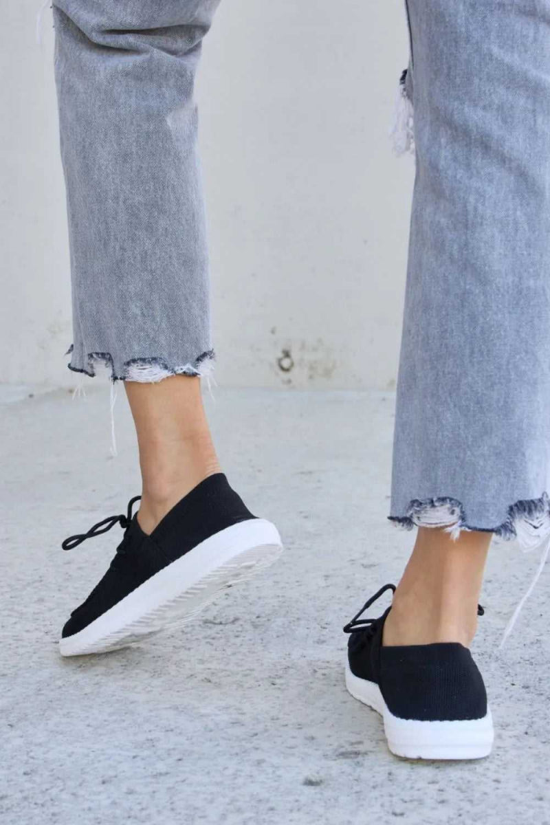 Forever Link Flat Round Toe Lace - Up Sneakers - Hopeford Streams