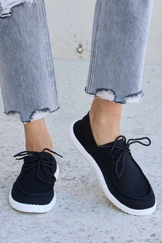 Forever Link Flat Round Toe Lace - Up Sneakers - Hopeford Streams