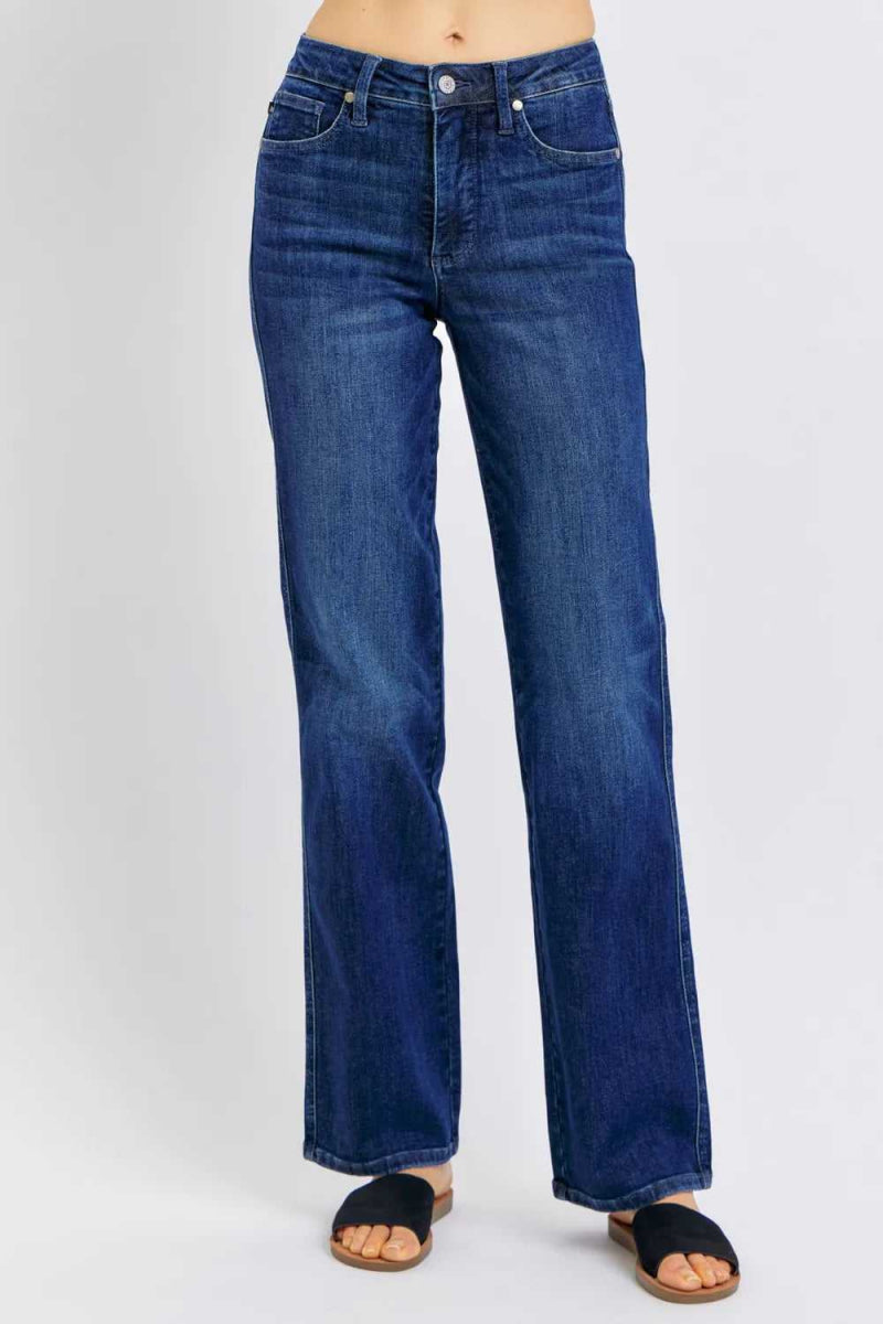 Judy Blue Full Size Tummy Control Straight Jeans Plus Size - Hopeford Streams
