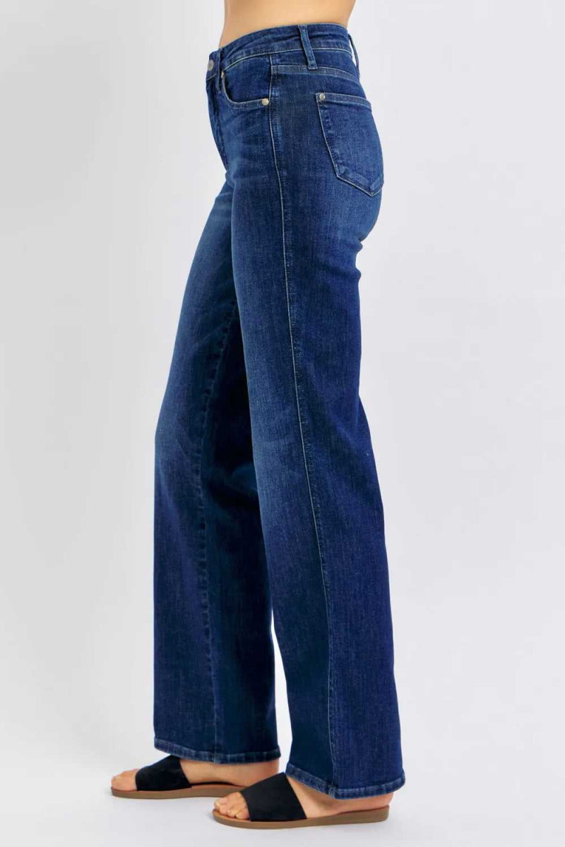 Judy Blue Full Size Tummy Control Straight Jeans Plus Size - Hopeford Streams