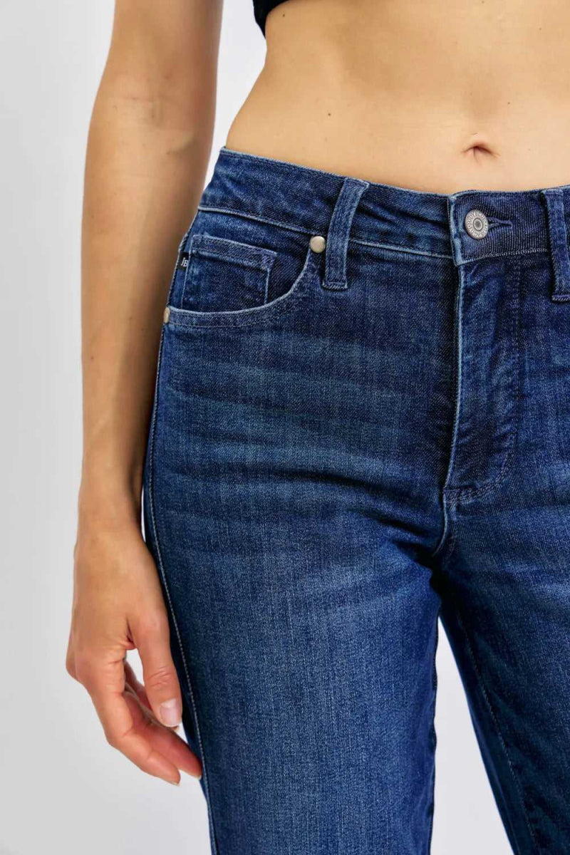 Judy Blue Full Size Tummy Control Straight Jeans Plus Size - Hopeford Streams