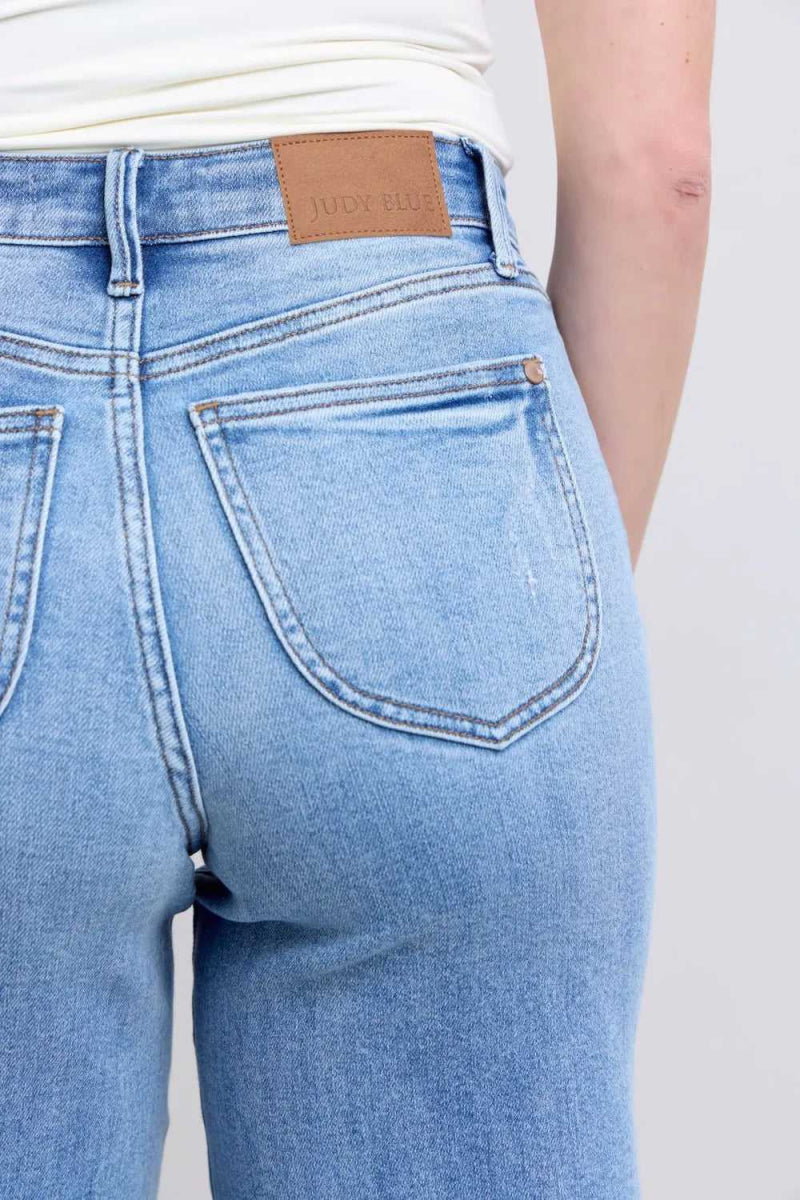 Judy Blue Full Size Wide Leg Jeans with Pockets - Hopeford Streams