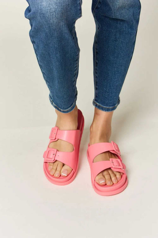 Legend Double Buckle Open Toe Sandals - Hopeford Streams