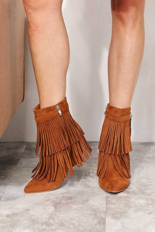 Legend Women's Tassel Wedge Heel Ankle Booties - Hopeford Streams