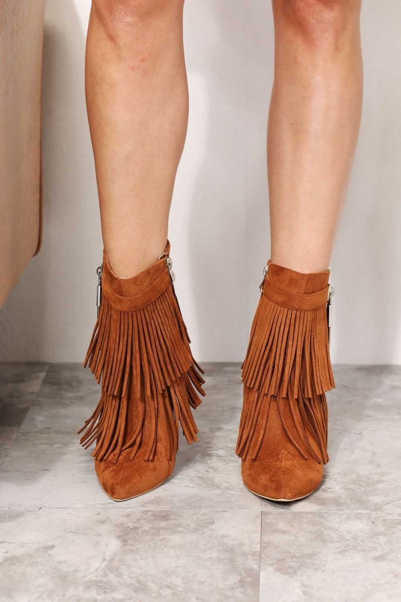 Legend Women's Tassel Wedge Heel Ankle Booties - Hopeford Streams