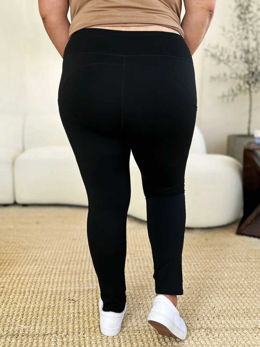 Wide Waistband Sports Leggings - Hopeford Streams