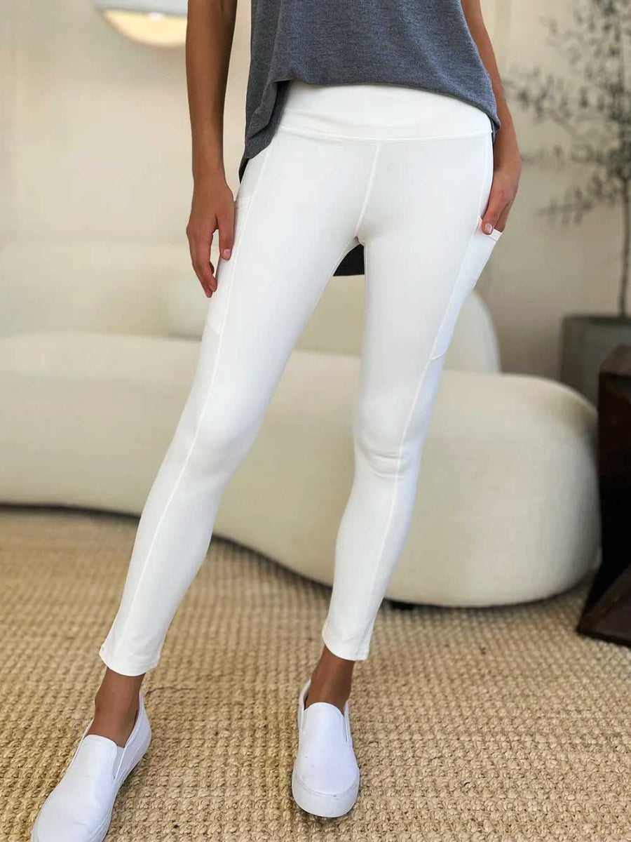 Wide Waistband Sports Leggings - Hopeford Streams