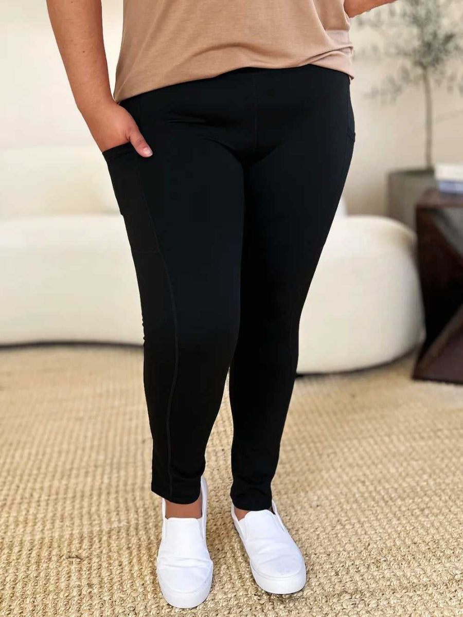 Wide Waistband Sports Leggings - Hopeford Streams